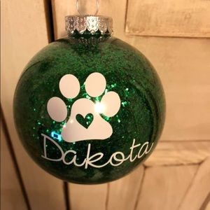 Custom paw print ornament.